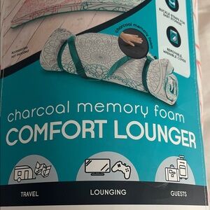 Purelux 2” Memory Foam Rollout Lounger Charcoal Infused Odor Control Henna.